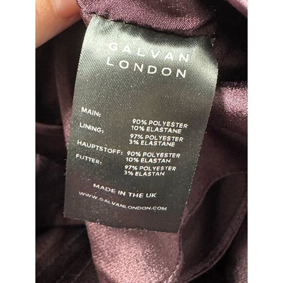 Galvan London Velvet Corset Wide Leg Jumpsuit Purple Womens Size 8 Sleeveless - Picture 11 of 11